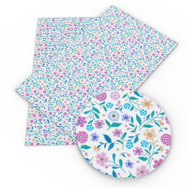 Floral Pretty & Teal Faux Leather Sheet