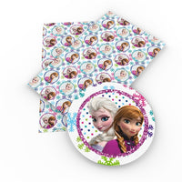 Frozen Sisters Snowflakes Faux Leather Sheet