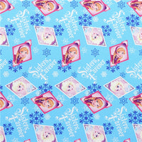 Frozen Sisters Snowflakes with Blue Fine Glitter Double Sided Faux Leather Sheet
