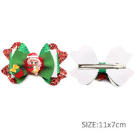 Pre Cut Christmas Girl with Santa Hat Faux Leather Bow
