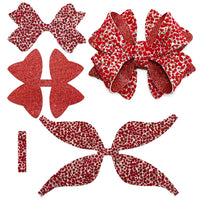 Pre Cut Christmas Glitter Faux Leather Bow
