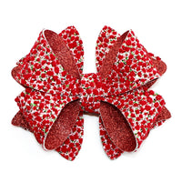 Pre Cut Christmas Glitter Faux Leather Bow
