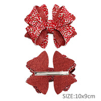 Pre Cut Christmas Glitter Faux Leather Bow
