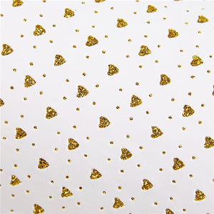 Punch Gold Hearts with White Faux Leather Sheet