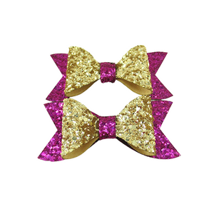 Glitter Pink & Gold Bow