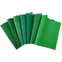 Green Mixed Faux Leather Full Sheet Pack of 7
