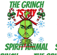 Christmas Grinch Spirit Animal Faux Leather Sheet
