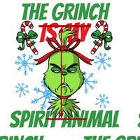 Christmas Grinch Spirit Animal Faux Leather Sheet