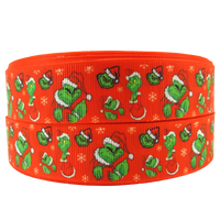 Christmas Grinch on Red 1" Ribbon