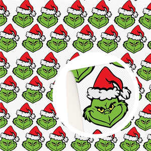 Grinch on White Faux Leather ROLL