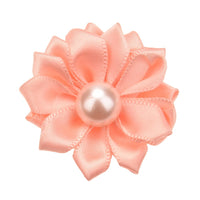 Satin Ribbon Flower with Pearl 3.8cm