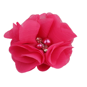 Chiffon Flower with Pearl/Rhinestone 5cm
