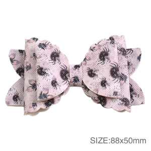 Halloween Spiders on Purple/Pink Bow
