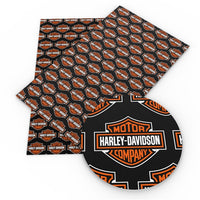 Harley Davidson Orange Faux Leather Sheet
