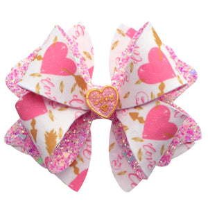 Pre Cut Heart Faux Leather Bow