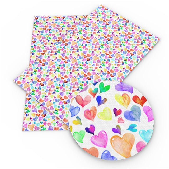 Hearts Painted Faux Leather Sheet