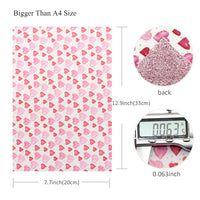 Hearts with Pink Glitter Double Sided Faux Leather Sheet
