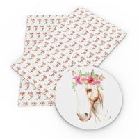 Horse Floral Faux Leather Sheet