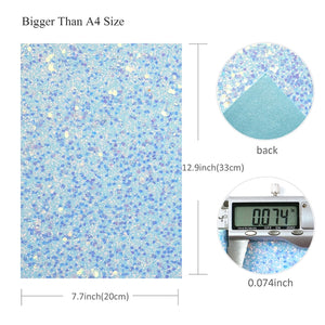 Light Blue Chunky Sequin Glitter with Blue Pearl Smooth Double Sided Sheet