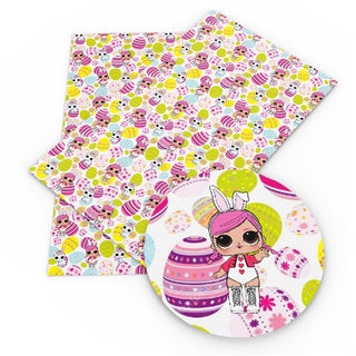 Easter LOL & Eggs Faux Leather Sheet