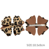 Pre Cut Leopard Faux Leather Bow