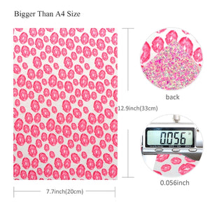 Kissing Lips with Pink Heart Chunky Glitter Double Sided Sheet