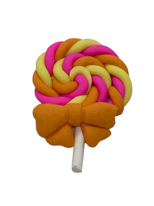 Polymer Clay Resin Lollipop with Bow