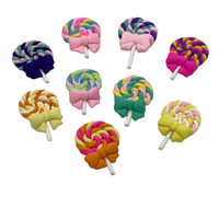 Polymer Clay Resin Lollipop with Bow