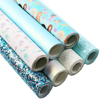 Mermaid Blues Faux Leather Full Sheet Pack of 7