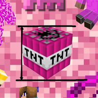 Minecraft on Pink Faux Leather Sheet
