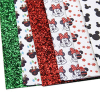 Minnie Mouse Christmas Faux Leather Full Sheet Pack of 6