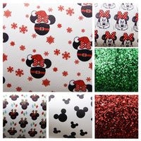 Minnie Mouse Christmas Faux Leather Full Sheet Pack of 6
