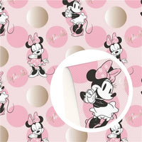 Minnie with Pink Bubbles Faux Leather Sheet
