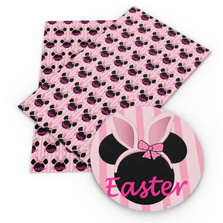 Easter Minnie Pink Faux Leather Sheet