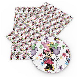 Minnie with Balloons Faux Leather Sheet
