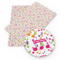 Musical Notes in Colour Faux Leather Sheet
