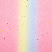 Pastel Ombre Glitter/Star Sequin with Pink Iridescent Double Sided Sheet
