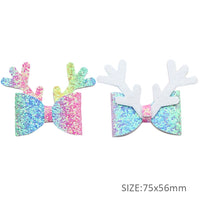 Glitter Ombre Pastel Antler Bow
