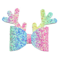 Glitter Ombre Pastel Antler Bow
