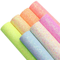 Pastel Chunky Glitter Faux Leather Full Sheet Pack of 7
