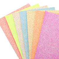 Pastel Chunky Glitter Faux Leather Full Sheet Pack of 7
