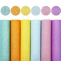 Pastel Fine Glitter A5 Faux Leather Sheet Pack of 6