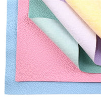Pastel Solid Litchi Faux Leather Full Sheet Pack of 6