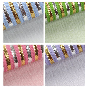 Pastel Metallic Stripe A5 Sheet Faux Leather Pack of 7