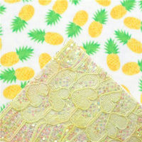 Pineapples with Yellow Lace Double Sided Sheet
