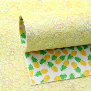 Pineapples with Yellow Lace Double Sided Sheet