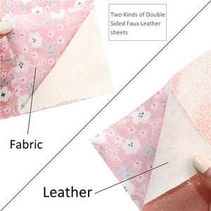 Floral Pink with Pink Glitter Double Sided Sheet