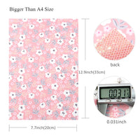 Floral Pink with Pink Glitter Double Sided Sheet
