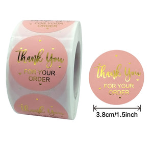 Large Thank You for Your Order Pink  (500) #8