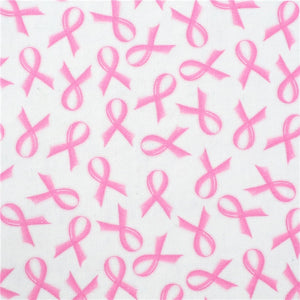 Pink Ribbon on White with Pink Silver Glitter Double Sided Sheet